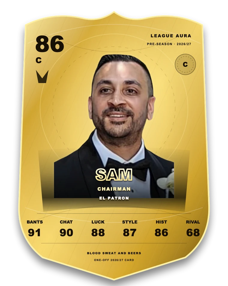 Gold manager card for Sam