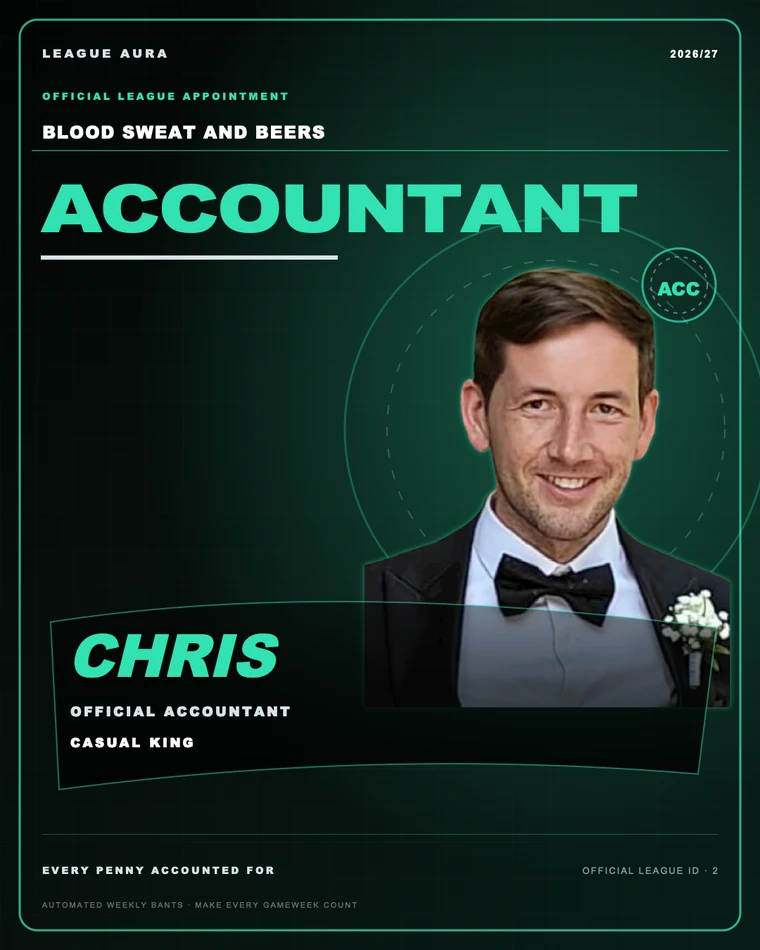 Official Accountant appointment for Chris